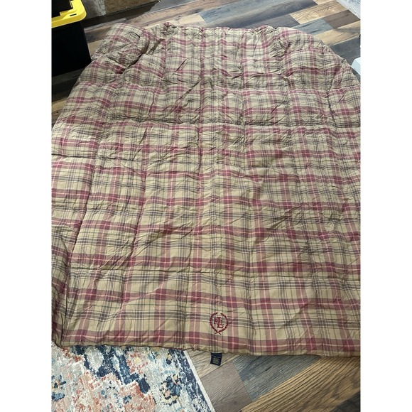 Vintage Ralph Lauren Home Red Tan Plaid Down Comforter Natural Fill Full/Queen - Picture 4 of 8